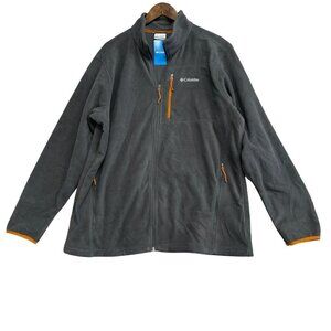 NEW Columbia Men's XL Full-Zip Fleece Jacket Shark Gray Polyester